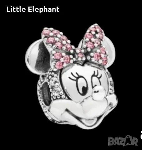 Сребърен елемент Пандора"Disney sparkling Minnie portrait/нов