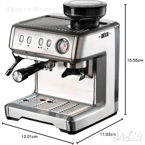 Кафемашина с вградена мелачка Ariete 1313 Metal 15 Bar, снимка 10 - Кафемашини - 51039951