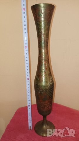 Стара месингова ваза Индия. , снимка 3 - Антикварни и старинни предмети - 41868155