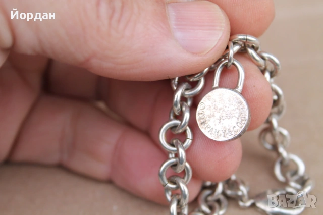 Дамска сребърна гривна ''Tifany & Co.'', снимка 5 - Гривни - 53828963