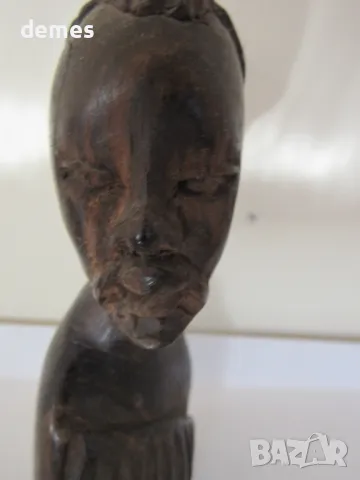 Глава на мъж-фигура от абанос от Гана, Африка, снимка 5 - Статуетки - 49509346