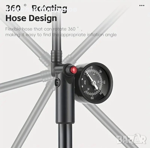 Помпа високо налягане за велосипедни вилки и амортисьори - 300 psi, снимка 5 - Аксесоари за велосипеди - 51790765