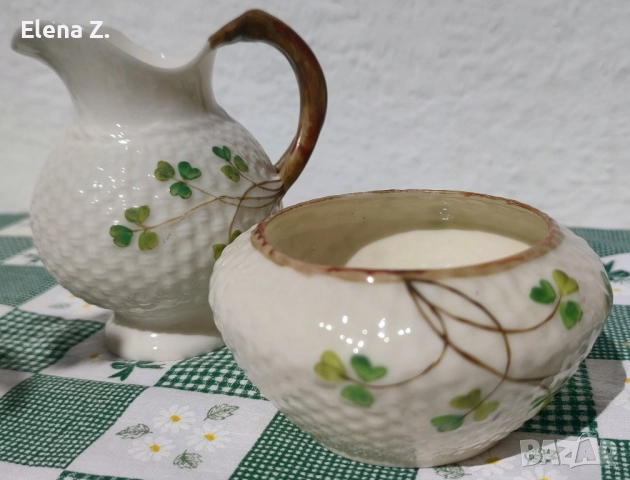 Ирландски винтидж съдове на Belleek, снимка 6 - Други - 52291695