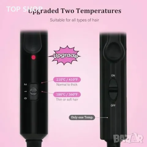 Нова Керамична маша за естествени вълни регулируема температура, удобна за пътуване, снимка 5 - Маши за коса - 49956866