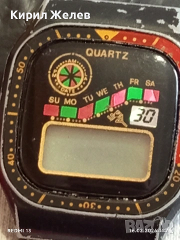 Винтидж електтронен часовник ретро модел рядък за КОЛЕКЦИОНЕРИ 51871, снимка 3 - Антикварни и старинни предмети - 53492750