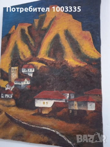 Стара картина-Мелник , снимка 2 - Антикварни и старинни предмети - 52891743