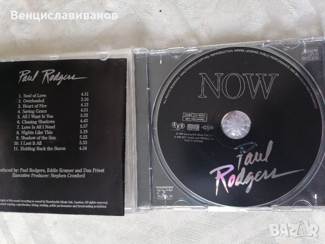 Paul Rodgers/BAD COMPANY - NOW / ОРИГИНАЛЕН ДИСК , снимка 3 - CD дискове - 40527394
