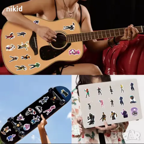50 бр Fortnite Фортнайт самозалепващи лепенки стикери за украса декор картонена торта и др декор, снимка 15 - Други - 27060707