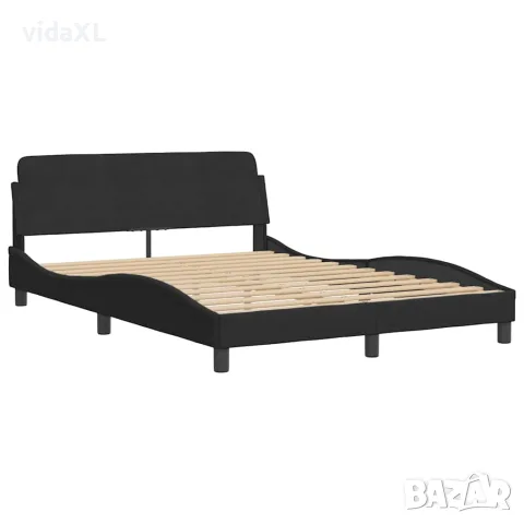 vidaXL Рамка за легло Dover, черна, 140x200 см кадифе, снимка 3 - Спални и легла - 56147421