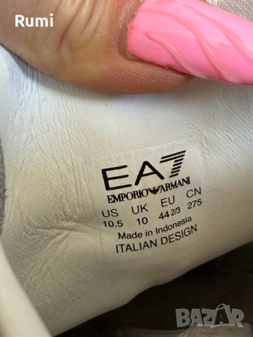 Мъжки оригинални кожени бели кецове EA7 ! 44 н, снимка 10 - Ежедневни обувки - 52188287