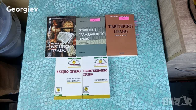 Гражданско право, Търговско право,Ново вещно право,Облигационно право
