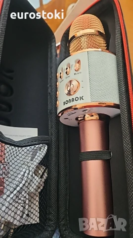 BONAOK Безжичен Bluetooth караоке микрофон, 3-в-1 преносим ръчен караоке микрофон, снимка 9 - Микрофони - 51344723
