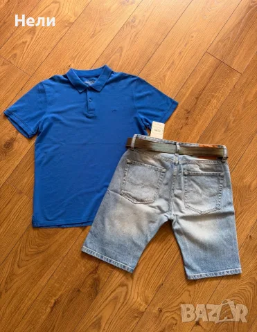 Jack & Jones Мъжки нови къси дънки и тениска, снимка 4 - Къси панталони - 55709566