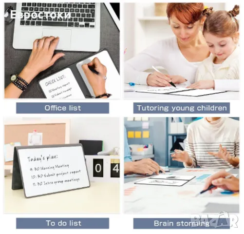 NEWYES изтриваема дъска за планиране или бележки с 3 цветни маркера, преносима двойна дъска планер, снимка 4 - Ученически пособия, канцеларски материали - 48170057