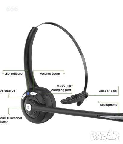 Bluetooth слушалки с микрофон, снимка 5 - Друга електроника - 50984541