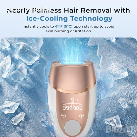 IPL Лазерен епилатор ZAIRUZ – 3-в-1 система за трайно обезкосмяване с 5°C Ice Cooling технология, снимка 5 - Епилатори - 53275423