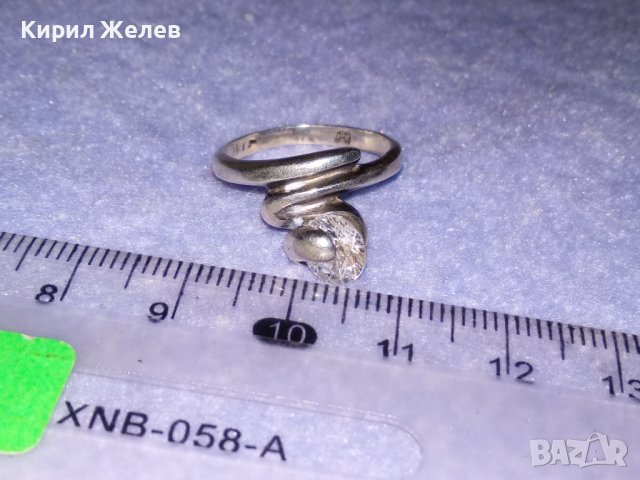 АВТОРСКИ СКЪПОЦЕНЕН СРЕБЪРЕН ПРЪСТЕН с ПЕЧАТ на БИЖУТЕРА и БРИЛЯНТНО ФАСЕТИРАН ИСКРЯЩ ЦИРКОН 36127, снимка 4 - Пръстени - 39460710