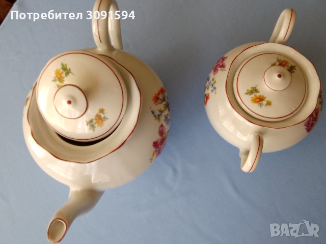  Стар Порцеланов чайник и захарница за чай , снимка 14 - Антикварни и старинни предмети - 41417845
