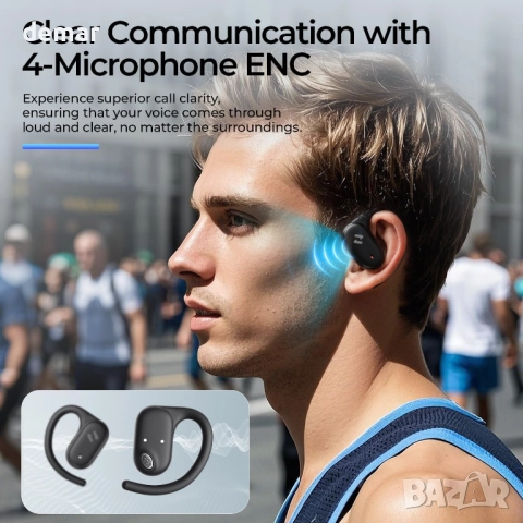 Havit OWS915 слушалки с отворени уши, безжични Bluetooth, IPX5, дълбок бас, 64 часа, снимка 6 - Безжични слушалки - 51933975