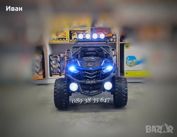 ТОП ЦЕНА!НОВО!Акумулаторен джип/UTV Jakarta BLUE с 4x4,12V батерия,USB,дистанцинно управление, снимка 4 - Други - 52917018