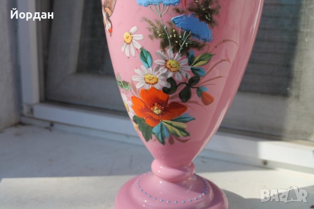 Стара ваза стъкло Бохемия , снимка 4 - Антикварни и старинни предмети - 41726860