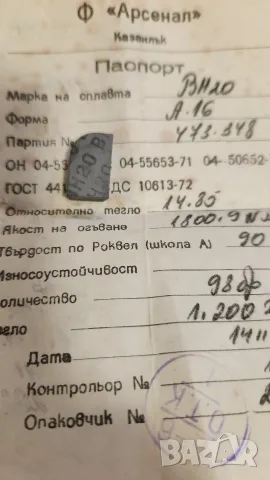 Твърдосплавни пластини ВН20, форма А-16