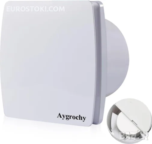 Вентилатор за баня Aygrochy 150 мм, безшумен, с анти-възвратна система, 20W