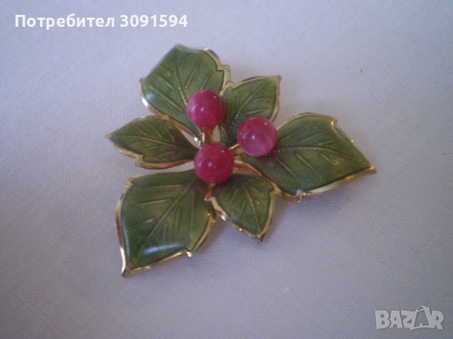 Винтидж брошка   цвете, снимка 4 - Антикварни и старинни предмети - 40257277