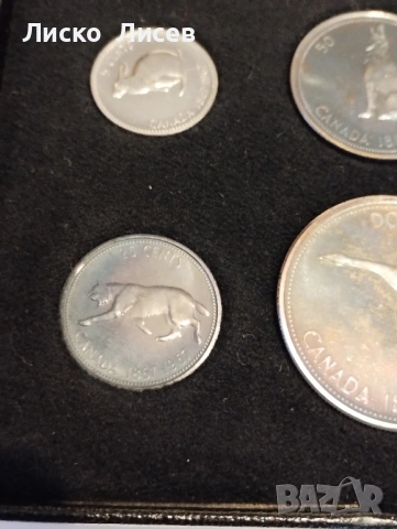 Канада 1967г. мат гланц сет 6 монети,4 от тях са сребро, снимка 8 - Нумизматика и бонистика - 53605473