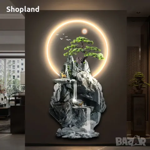 Елегантен стенен декор с LED осветление и изящен 3D дизайн, снимка 2 - Картини - 48673875