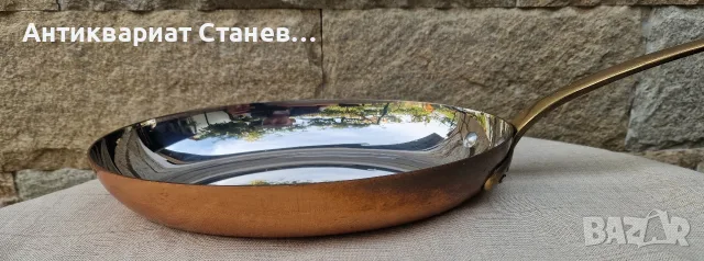 Голям масивен меден тиган годен за употреба , снимка 2 - Съдове за готвене - 55792794