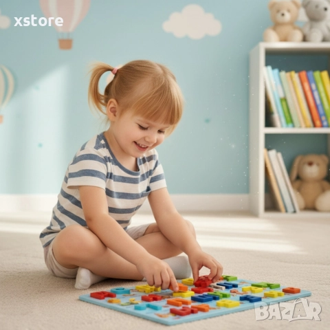 Дървена образователна дъска с руска азбука и животни - 910311, снимка 5 - Образователни игри - 52739330