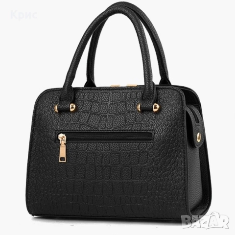 Стилна дамска чанта, черен цвят., снимка 10 - Чанти - 44602205