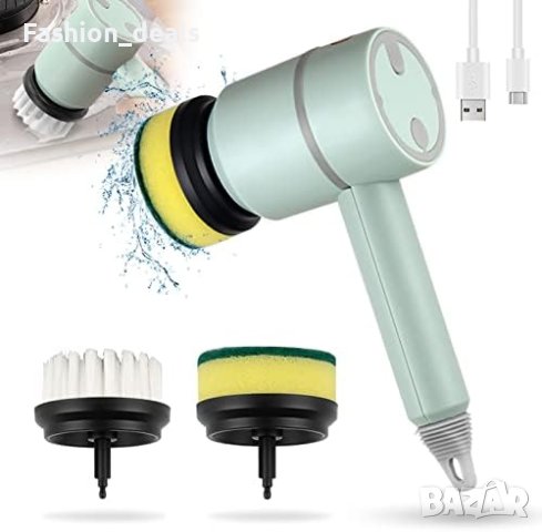 Нова Електрическа Безжична четка за почистване с 2 сменяеми глави, снимка 6 - Други стоки за дома - 41447195