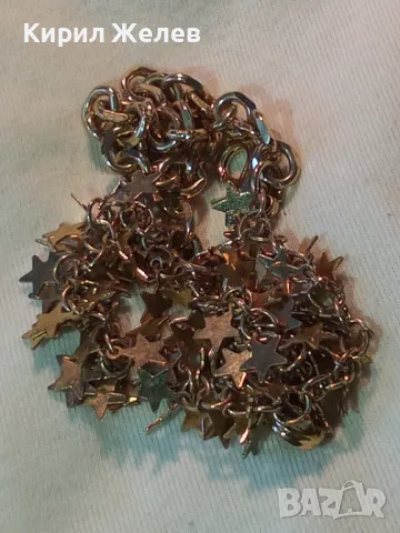 СТИЛНА ПОЗЛАТЕНА МЕДНА ДВОЙНА ГРИВНА със ЗВЕЗДИЧКИ 47368, снимка 9 - Гривни - 47111734