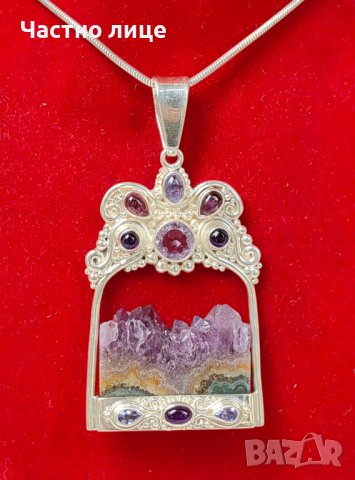 Голям Сребърен Марков Vintage Медальон SAJEN Jewelry от Остров Бали, снимка 1 - Колиета, медальони, синджири - 42553319
