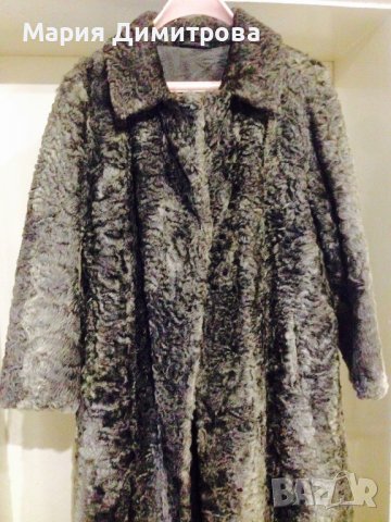 Бутиково сиво омбре палто Астраган Swakara, снимка 3 - Палта, манта - 39306319