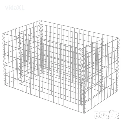 vidaXL Габион повдигната леха, поцинкована стомана, 90x50x50 cм, снимка 3 - Саксии и кашпи - 56146142