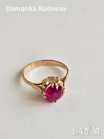 СССР златен пръстен 14 карата, снимка 5 - Пръстени - 49847763