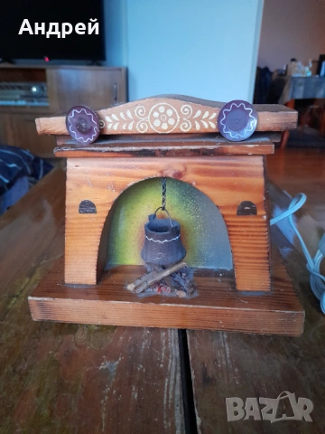 Стара дървена декорация,лампа, снимка 2 - Други ценни предмети - 53379896
