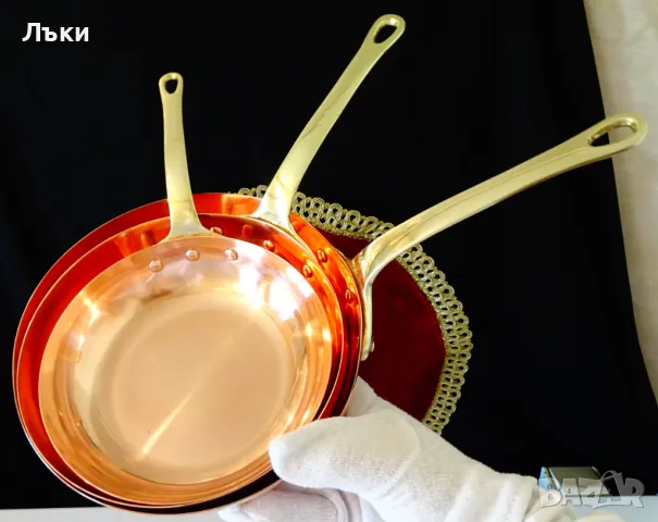 Меден тиган,чиста червена мед 750 гр. , снимка 8 - Антикварни и старинни предмети - 50380253