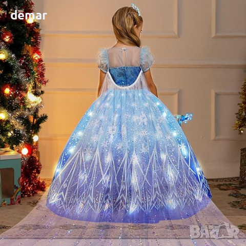 VIPten Светеща рокля на принцеса за момичета с аксесоари, 2-3 години, снимка 5 - Детски рокли и поли - 44532089