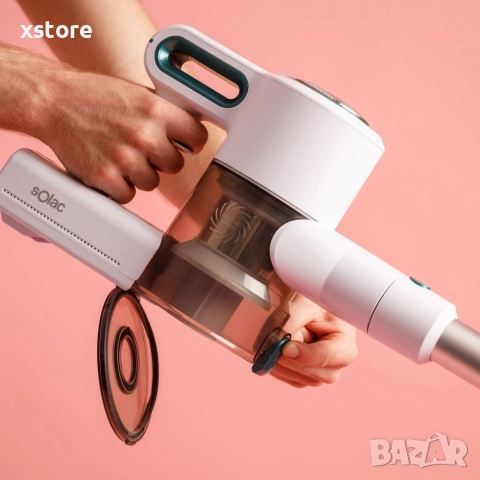 Безжична прахосмукачка Solac Turbobat Power - С HEPA филтър и LED четка, снимка 8 - Прахосмукачки - 52795800