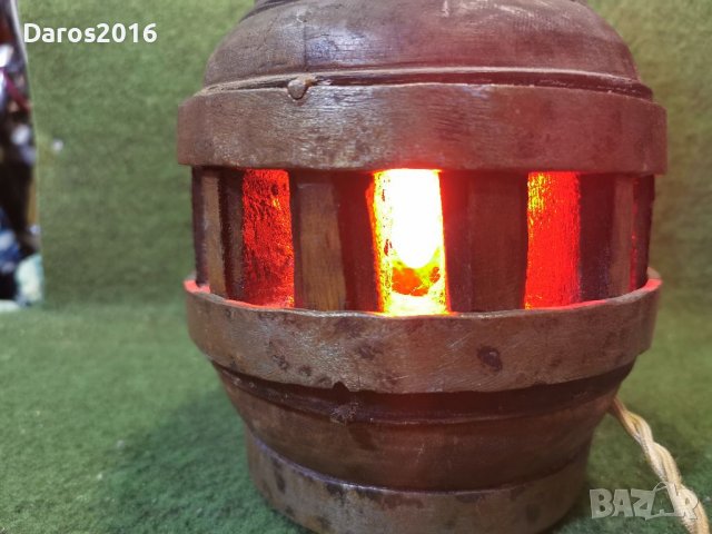 Стара нощна лампа, дърво и желязо , снимка 4 - Антикварни и старинни предмети - 39301956