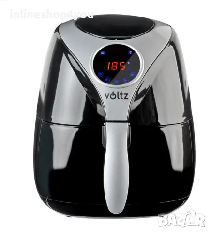Фритюрник с горещ въздух Air Fryer Voltz V51980D, 1600W, 3.2 литра, Тъч дисплей, Таймер, Черен