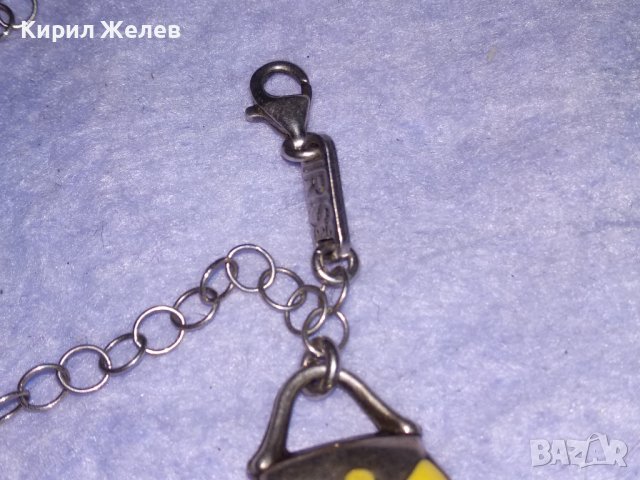 IRIS 925 МАРКОВА ЕМАЙЛИРАНА СРЕБЪРНА ВИНТИДЖ АРТ ГРИВНА СРЕБРО 925 ЮВЕЛИРНА РЪЧНА ИЗРАБОТКА 38737, снимка 13 - Гривни - 41741316