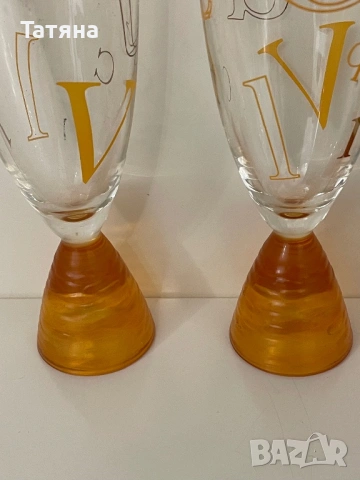 Комплект от 4 колекционерски кристални чаши за шампанско от Veuve Clicquot/ Lalique  Alphabet , снимка 9 - Колекции - 53126923