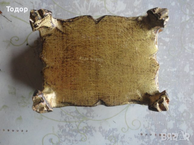 Позлатена рисувана италианска дървена кутия за бижута , снимка 5 - Колекции - 41187797