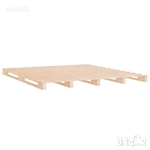 vidaXL Рамка за легло без матрак 200x200 см масивна чамова дървесина, снимка 6 - Спални и легла - 56146601