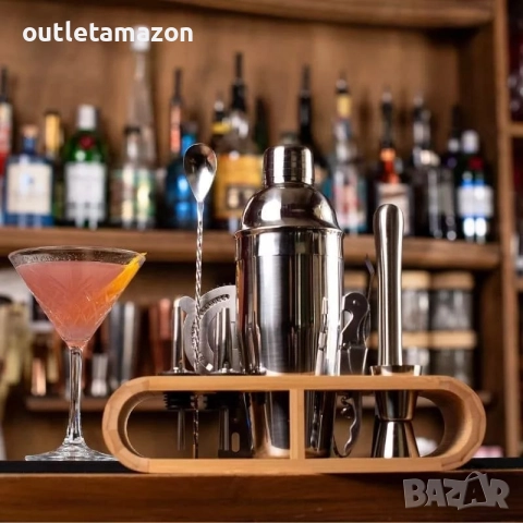 Комплект шейкър за коктейли - машина за коктейли за напитки 750 мл - подарък комплект за барман , снимка 3 - Обзавеждане за заведение - 52826488